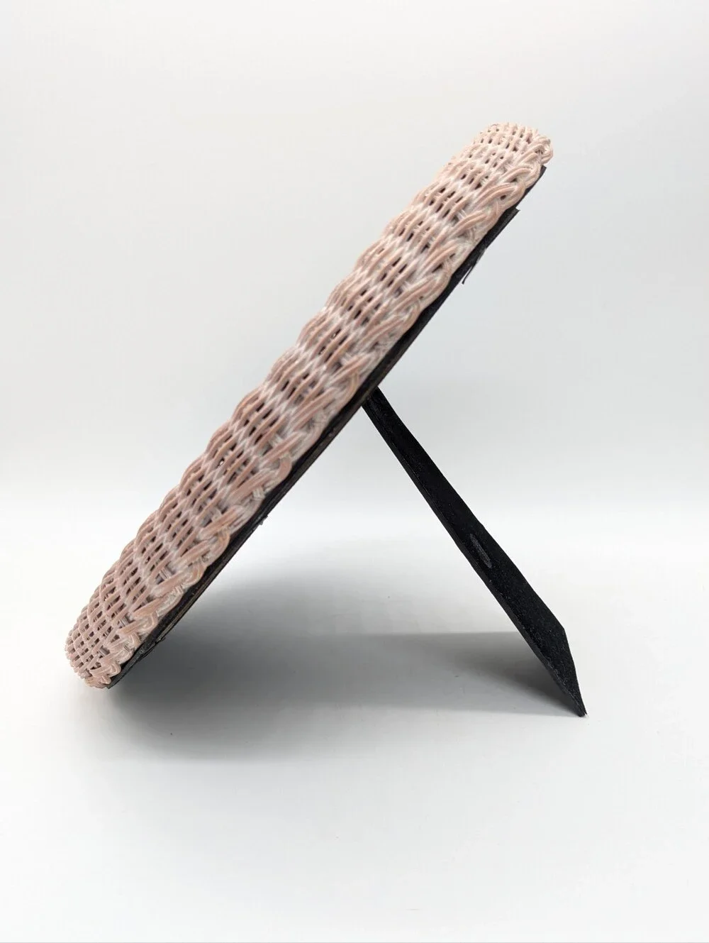 Vintage Pink Wicker Oval Picture Frame
